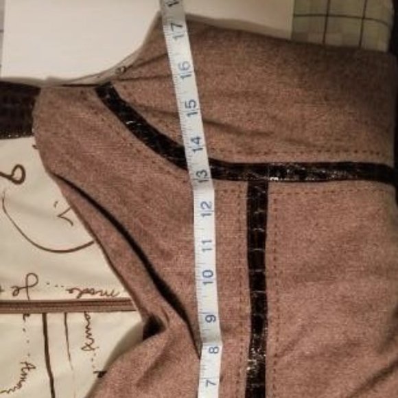 SOLD New Bebe wool and leather dress Mocha - Picture 7 of 10